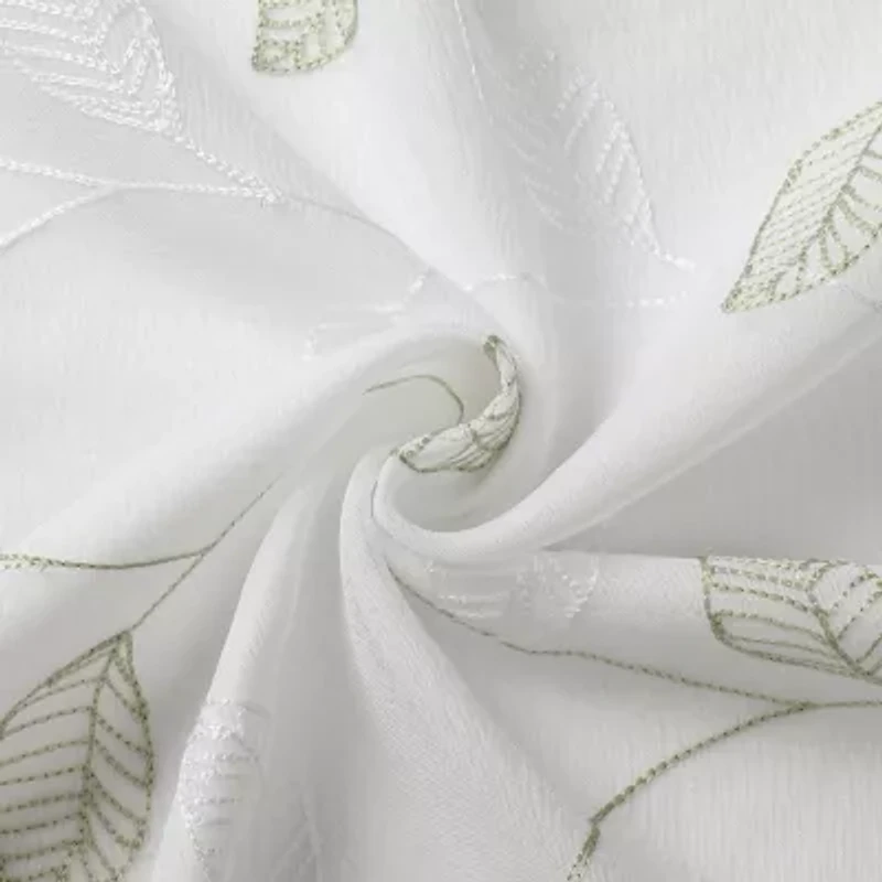 Esmeray Embroidered Grommet Top Sheer Set of 2 Curtain Panel