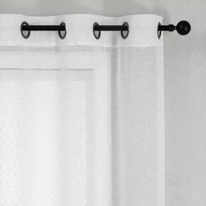 Priscilla Grommet Top Sheer Set of 2 Curtain Panel