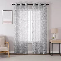 Toronto Printed Grommet Top Sheer Set of 2 Curtain Panel