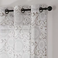 Toronto Printed Grommet Top Sheer Set of 2 Curtain Panel