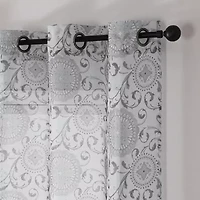 Toronto Printed Grommet Top Sheer Set of 2 Curtain Panel