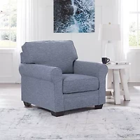 Signature Design by Ashley Carissa Manor Upholstered Arm Chair in Blue