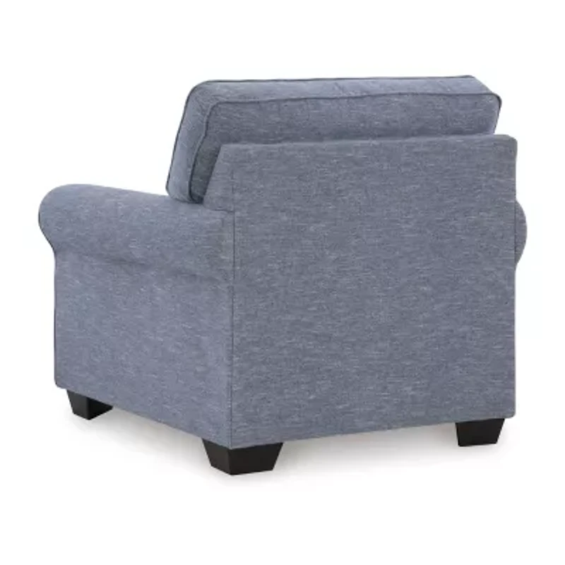 Signature Design by Ashley Carissa Manor Upholstered Arm Chair in Blue