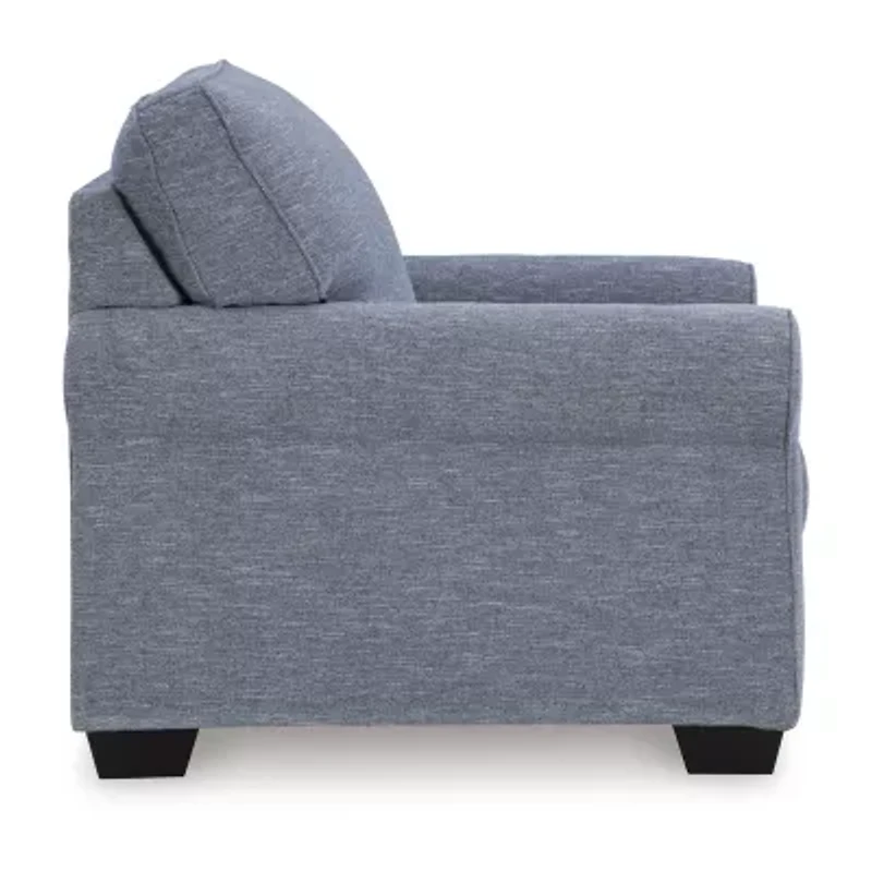 Signature Design by Ashley Carissa Manor Upholstered Arm Chair in Blue