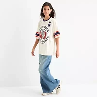 Womens Crew Neck Short Sleeve Oversized Mickey and Friends Juniors Graphic T-Shirt