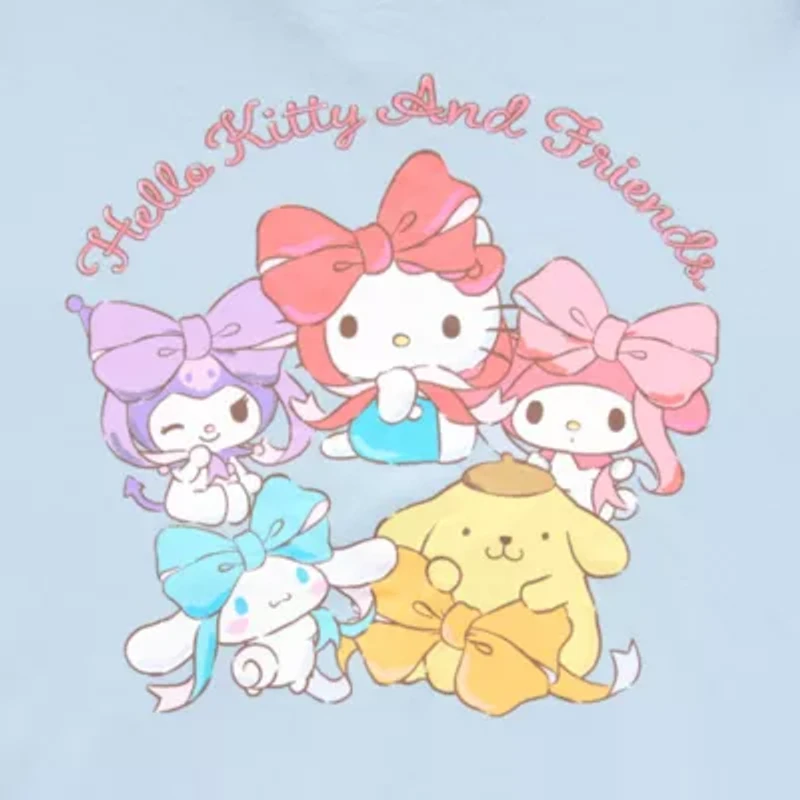 Hello Kitty Lovely Ribbon Hoodie Womens Long Sleeve Fleece Zipper Juniors