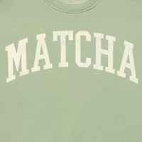 New World Matcha Oversized Crew Sweatshirt Womens Neck Long Sleeve Juniors
