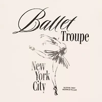 Ballet Troupe Nyc Boyfriend Tee Womens Crew Neck Short Sleeve Regular Fit Juniors Graphic T-Shirt
