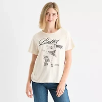 Ballet Troupe Nyc Boyfriend Tee Womens Crew Neck Short Sleeve Regular Fit Juniors Graphic T-Shirt