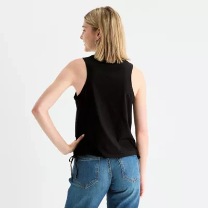 Coco Loteria Side Womens Juniors Round Neck Sleeveless Tank Top