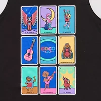 Coco Loteria Side Tie Womens Juniors Round Neck Sleeveless Tank Top