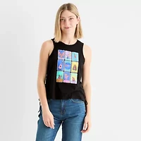 Coco Loteria Side Tie Womens Juniors Round Neck Sleeveless Tank Top