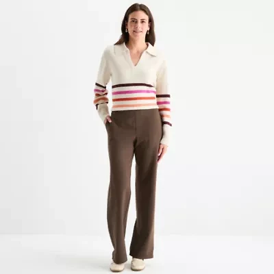 St. John's Bay Womens Tall Wide Leg Pull-On Pant