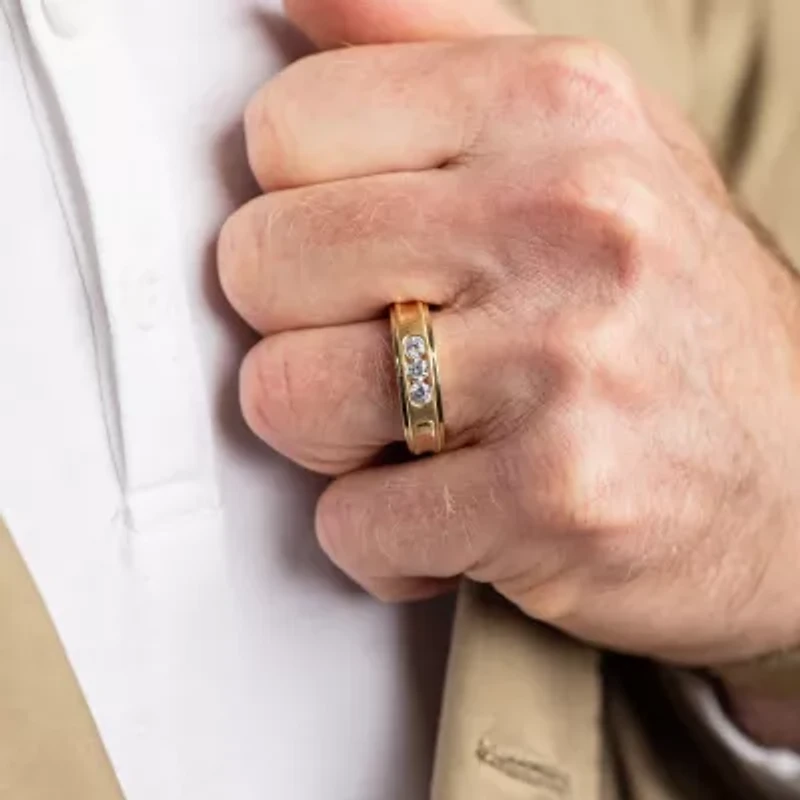 (G / Si2) Mens 1/2 CT. T.W. Lab Grown White Diamond 10K Gold Wedding Engagement Ring