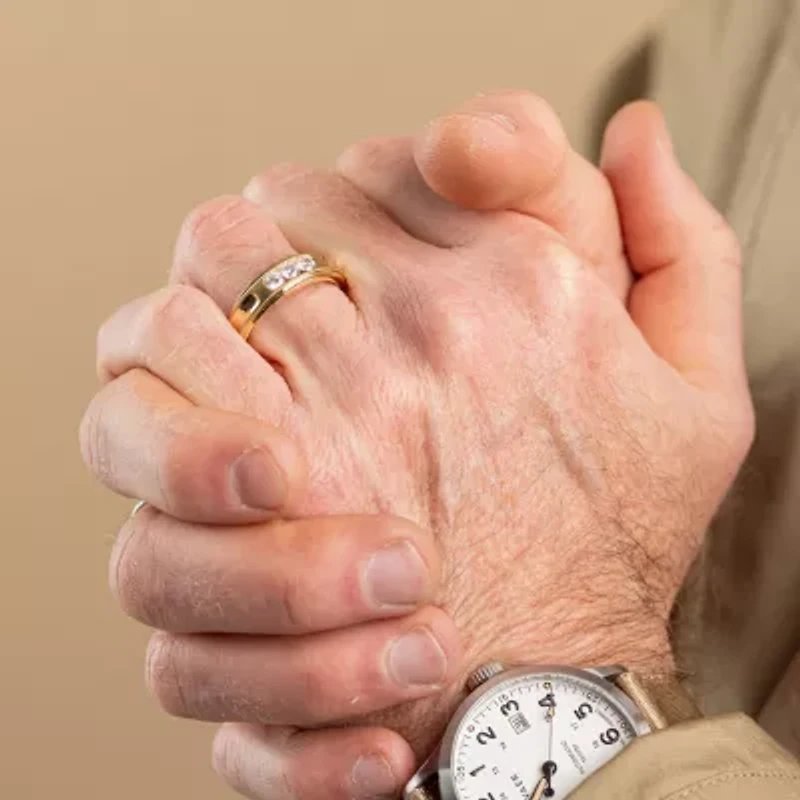 (G / Si2) Mens 1/2 CT. T.W. Lab Grown White Diamond 10K Gold Wedding Engagement Ring