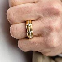 Mens 1/2 CT. T.W. Lab Grown White Diamond 10K Gold Wedding Band