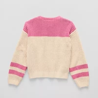 Thereabouts Little & Big Kid Girls Crew Neck Long Sleeve Pullover Sweater