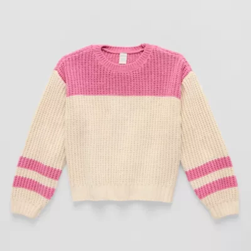 Thereabouts Little & Big Kid Girls Crew Neck Long Sleeve Pullover Sweater