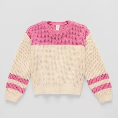 Thereabouts Little & Big Kid Girls Crew Neck Long Sleeve Pullover Sweater