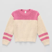 Thereabouts Little & Big Kid Girls Crew Neck Long Sleeve Pullover Sweater