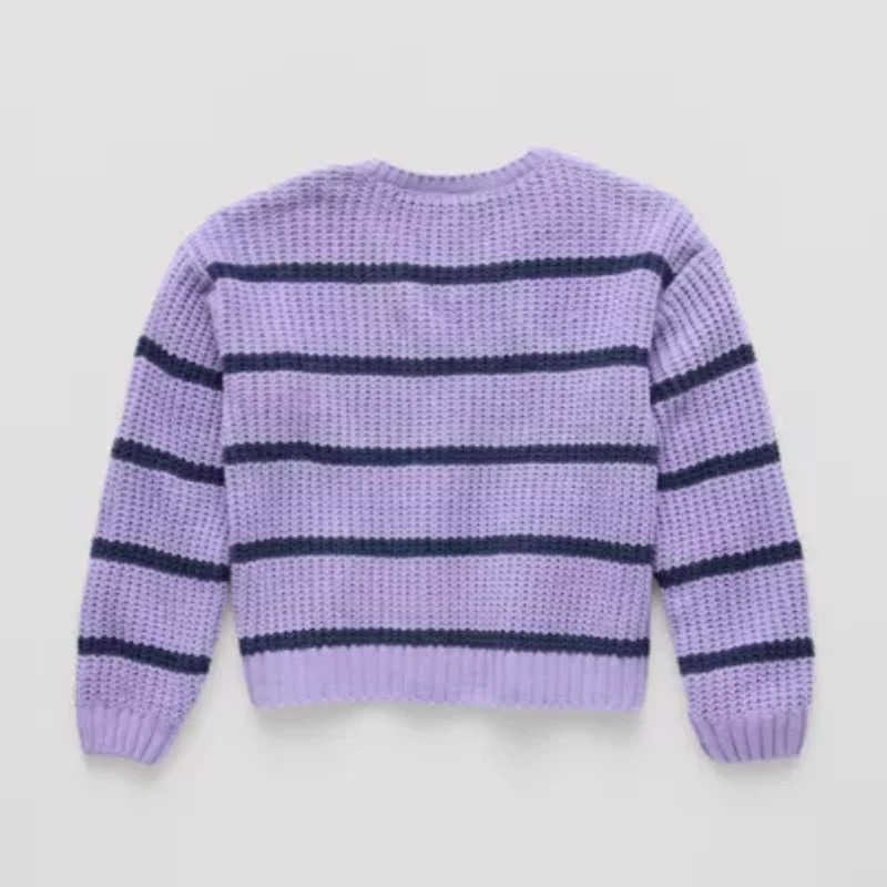 Thereabouts Little & Big Kid Girls V Neck Long Sleeve Pullover Sweater