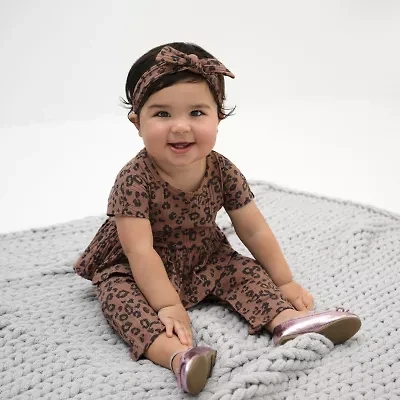 Grayson Little Baby Girls Crew Neck Short Sleeve Rib Jumpsuit