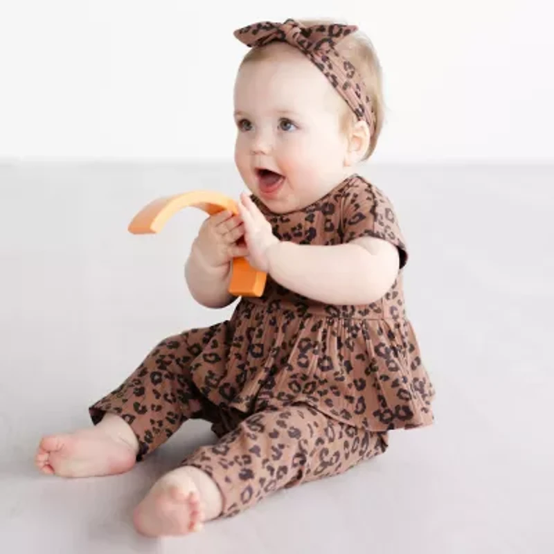 Grayson Little Baby Girls Crew Neck Short Sleeve Rib Jumpsuit