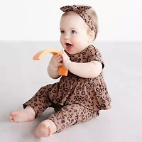 Grayson Little Baby Girls Crew Neck Short Sleeve Rib Jumpsuit