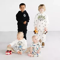 Grayson Little Baby Boys Peanuts Crew Neck Short Sleeve Jumpsuit