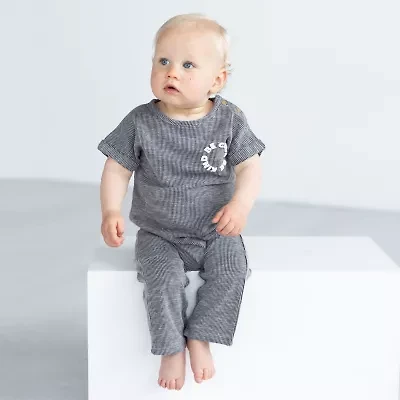 Grayson Little Baby Boys Crew Neck Short Sleeve Rib Jumpsuit