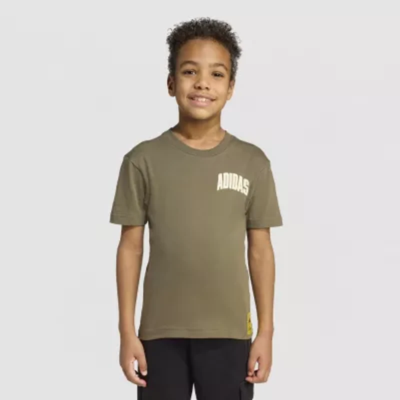 adidas Toddler & Little Unisex Crew Neck Short Sleeve Regular Fit The Simpsons Graphic T-Shirt