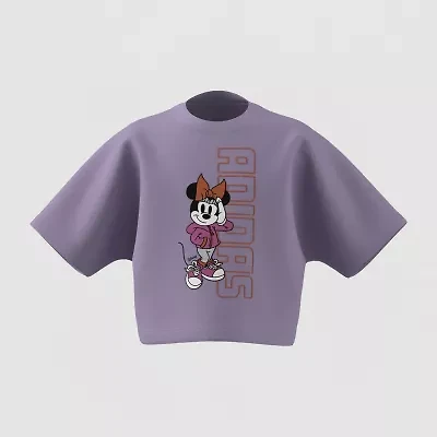 adidas Girls Crew Neck Short Sleeve Regular Fit Minnie Mouse Graphic T-Shirt