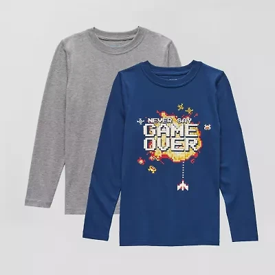 Thereabouts Little & Big Boys 2-pc. Crew Neck Long Sleeve Graphic T-Shirt