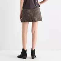 Arizona Cheetah Womens Denim Skirt-Juniors