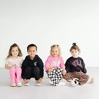 Grayson Little Toddler Girls Crew Neck Fleece Long Sleeve Sweatshirt