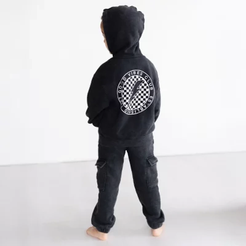 Grayson Little Toddler Boys Drawstring Waist Slim Relaxed Fit Fleece Jogger Pant