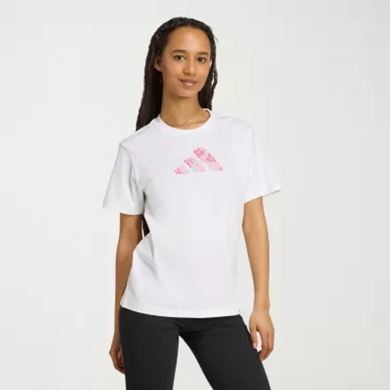 adidas Womens Crew Neck Short Sleeve Active T-Shirt
