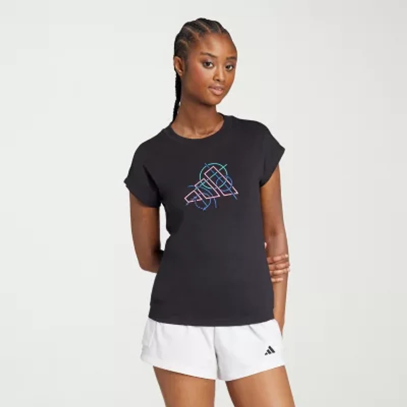 adidas Womens Crew Neck Short Sleeve Active T-Shirt