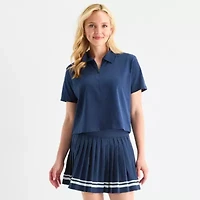Xersion Womens Short Sleeve Zip Polo Shirt