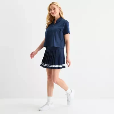Xersion Womens Short Sleeve Zip Polo Shirt