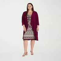 R & M Richards Womens Jacket Dress Plus