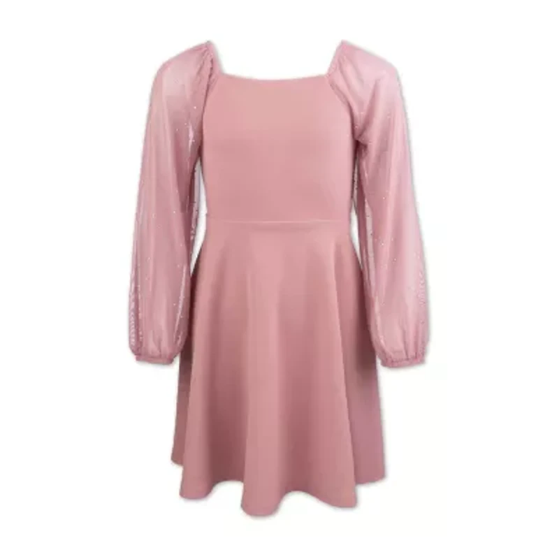 Speechless Big Kid Girls Long Sleeve Skater Dress
