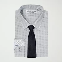 Nick Graham Mens Spread Collar Long Sleeve Shirt + Tie Set