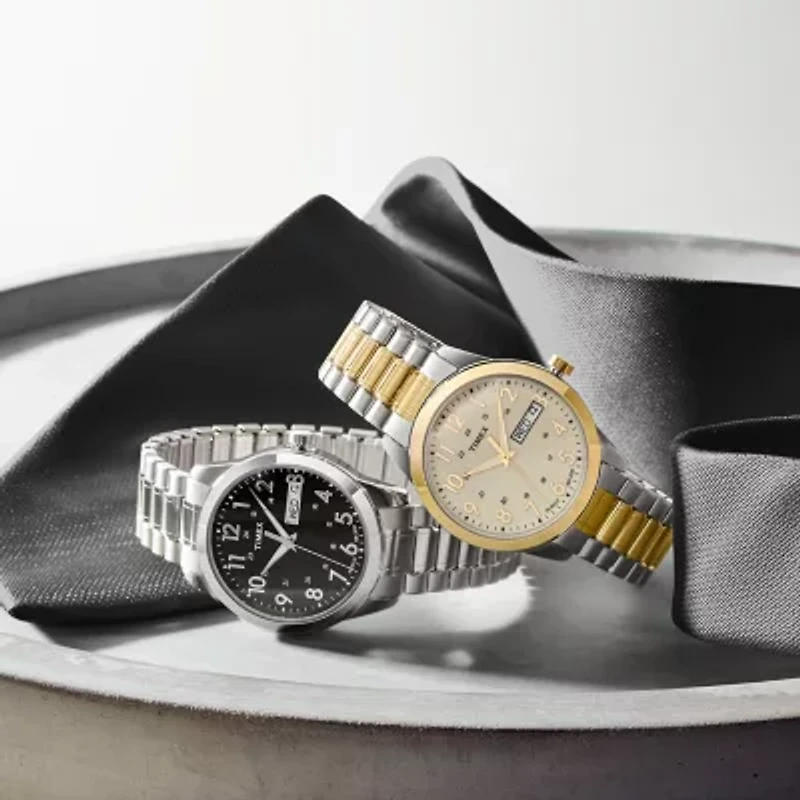 Timex Mens Silver Tone Stainless Steel Expansion Watch T2m932