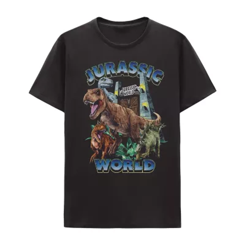 Mens Short Sleeve Regular Fit Jurassic World Graphic T-Shirt