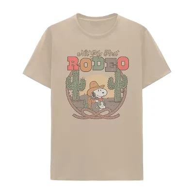 Mens Short Sleeve Regular Fit Peanuts Snoopy Graphic T-Shirt