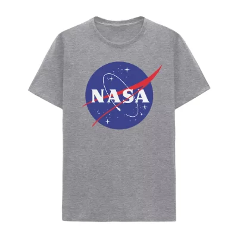 Mens Crew Neck Short Sleeve Regular Fit NASA Big and Tall Graphic T-Shirt