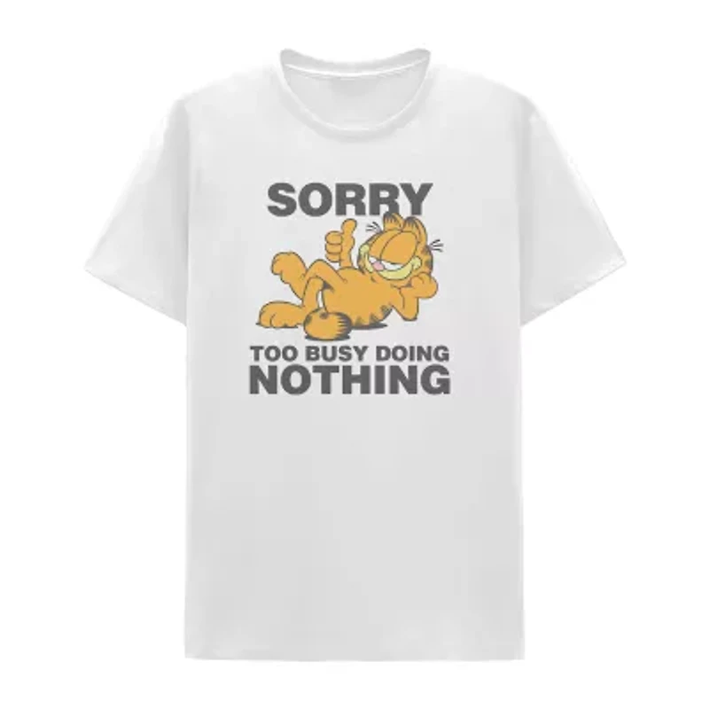 Mens Crew Neck Short Sleeve Regular Fit Garfield Big and Tall Graphic T-Shirt