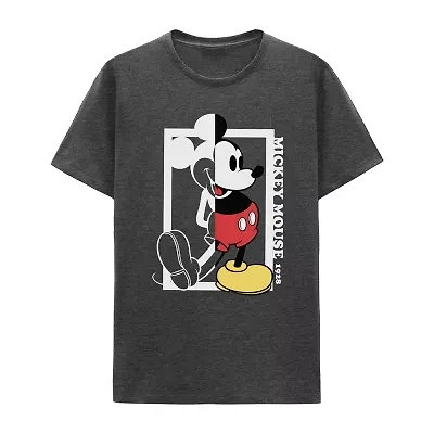 Big and Tall Mens Crew Neck Short Sleeve Regular Fit Mickey Mouse Graphic T-Shirt