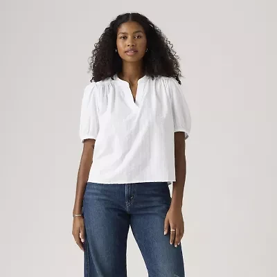 Levi's Womens Split Crew Neck Short Sleeve T-Shirt